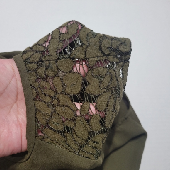 J.Crew Women’s Army green Sleeveless Lace Top Sz0 - Picture 5 of 7